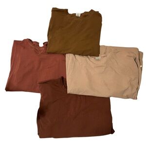 Jax & Lennon ladies bamboo organic cotton sweaters BUNDLE red brown beige L/XL